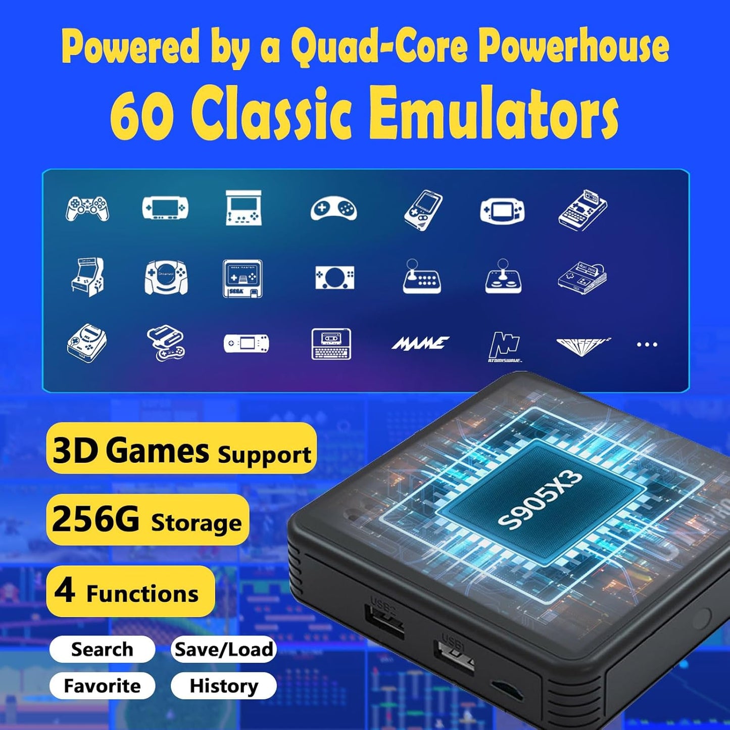🎮 Consola Retro +60.000 Juegos Clásicos | 2 Controles