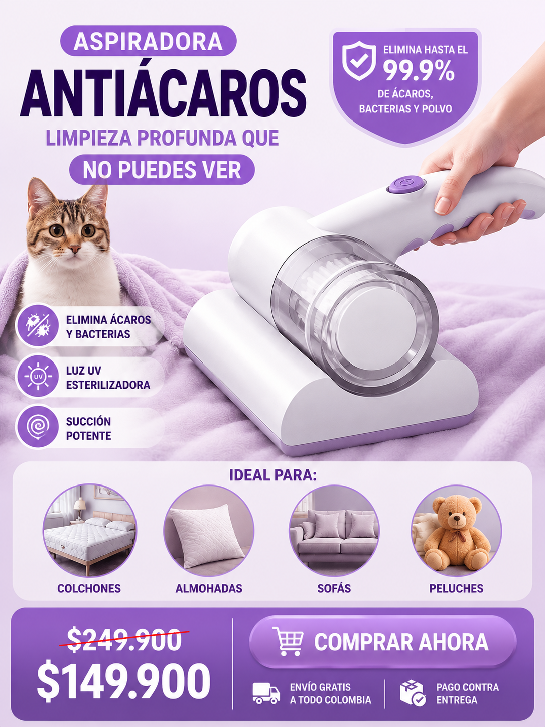 ASPIRADORA ANTIACARONO IMAGINAS TODO LO QUE SALE DE TU CAMA 😳