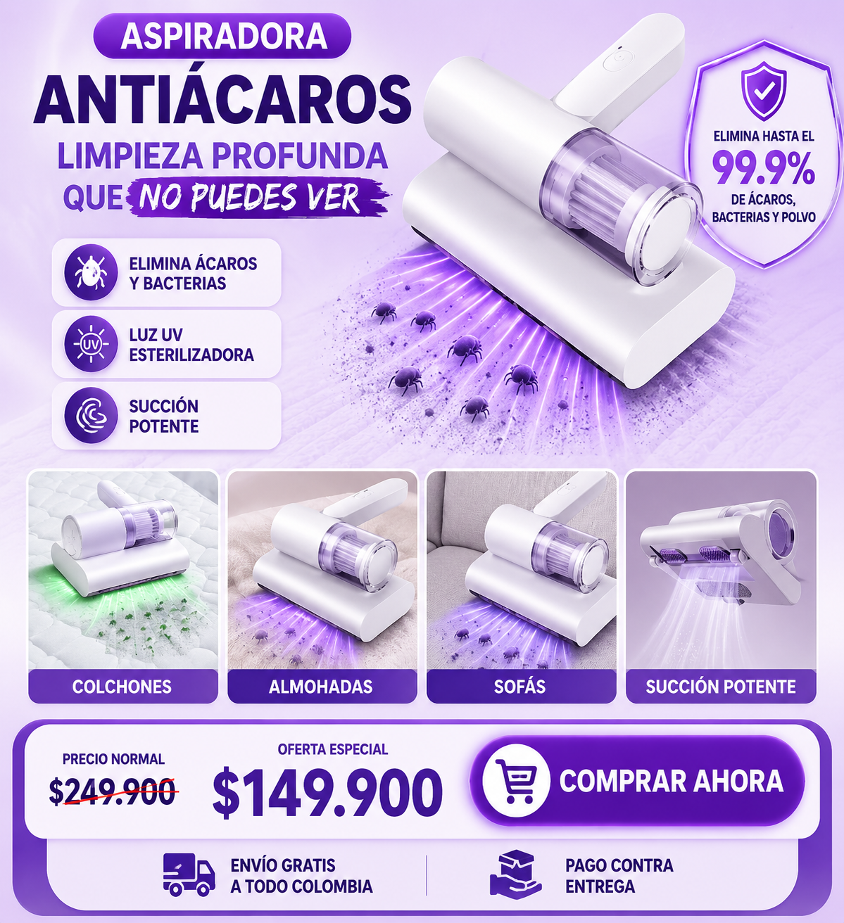 ASPIRADORA ANTIACARONO IMAGINAS TODO LO QUE SALE DE TU CAMA 😳